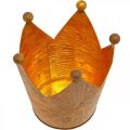 Teelichthalter Krone Rost Gold Optik Metall Deko H11cm | Floristik24.de