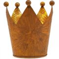 Teelichthalter Krone Rost Gold Optik Metall Deko H11cm | Floristik24.de