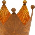Teelichthalter Krone Rost Gold Optik Metall Deko H10cm | Floristik24.de