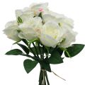 Floristik24 Künstliche Rosen im Bund Weiß 30cm 8 St