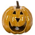 Keramik Kürbis mit Gesicht LED Dekoration Halloween 19cm | Floristik24.de
