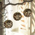 Weihnachtskugel Leopard Muster mit goldenem Glitzer 7cm 3St | Floristik24.de