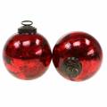 Floristik24 Christbaumschmuck Weihnachtskugel Glas Rot Ø10cm 4St