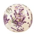 Floristik24 Keramik Kugel mit Lavendel Motiv Keramik Deko Lila Creme 12cm