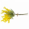 Kunstpflanze, Silber-Akazie, Deko Mimose Gelb, 39cm 3St