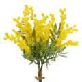 Kunstpflanze, Silber-Akazie, Deko Mimose Gelb, 39cm 3St