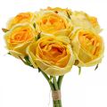 Kunstrosen Gelb Künstliche Rosen Seidenblumen 28cm 7St