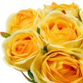 Kunstrosen Gelb Künstliche Rosen Seidenblumen 28cm 7St
