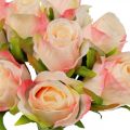 Kunstrosen Rosa Apricot Künstliche Rosen 28cm Bund 9St