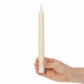LED-Spitzkerze in Weiß mit warmweißem Licht 24cm mit Timer 2St | Floristik24.de