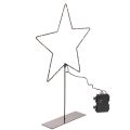Floristik24 LED Stern mit Batteriefach auf Standfuß für Fensterbank und Tisch 46cm