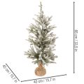 Künstlicher Tannenbaum beschneit im Jutesack 40 LED Für innen 85cm | Floristik24.de