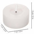 LED-XL-Teelicht Weiß Echtwachs mit Timer Warmweiß 6cm 2St | Floristik24.de