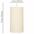 LED-Stumpenkerze aus Echtwachs in Weiß mit Timerfunktion Warmweiß 15cm | Floristik24.de
