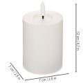 LED Stumpenkerze flackernd mit Timer Ø7cm 12cm | Floristik24.de