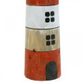 Floristik24 Leuchtturm-Deko, Maritim, Holz-Leuchtturm Rot, Strandparty H31cm