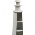 Leuchtturm Shabby Chic Creme Sommerdeko maritim Ø14,5cm H51cm