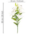 Lilien Kunstblume 6 weiße Blüten Realistischer Blütenzweig 66cm | Floristik24.de