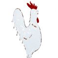 Floristik24 Metall-Huhn am Stab Weiß 16cm 6St