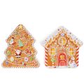 Weihnachtsdose Keksdose Tannenbaum und Haus Lebkuchenoptik 14cm 2St | Floristik24.de