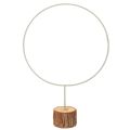Floristik24 Dekoring rund auf Holzsockel Metall für Trockenblumen 52cm