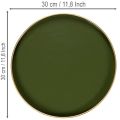 Deko Tablett in Grün mit Goldkante modern 30cm | Floristik24.de