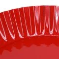 Metallteller Retro Dekoteller mit Fuß Rot Metall Ø24cm 2St | Floristik24.de