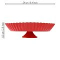 Metallteller Retro Dekoteller mit Fuß Rot Metall Ø24cm 2St | Floristik24.de