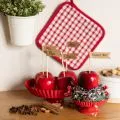 Metallteller Retro Dekoteller mit Fuß Rot Metall Ø24cm 2St | Floristik24.de