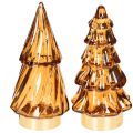Floristik24 Glas Weihnachtsbaum LED Deko für innen Batteriebetrieben 13cm 2St
