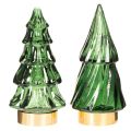 Glas Tannenbaum mit LED Tischdeko Weihnachten 13cm 2St | Floristik24.de