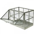 Floristik24 Mini Gewächshaus Klein Deko Glashaus Metall Glas H51cm