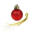 Floristik24 Mini Weihnachtskugel Rot Ø3cm 14St