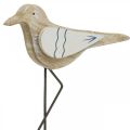 Möwe aus Holz, maritime Deko, Küstenvogel Shabby Chic, Blau-Weiß H25cm
