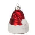 Floristik24 Weihnachtskugel Nikolausmütze Glas 8cm 6St