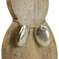 Floristik24 Osterhase Holz mit Eiern Metall, Tischdeko Ostern H31cm