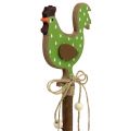 Floristik24 Ostern Stecker Huhn Gelb, Grün 8cm L36cm 6St