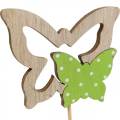 Floristik24 Pflanzenstecker Schmetterling am Stab Holz Frühlingsdeko 16St