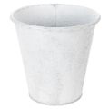 Floristik24 Pflanzgefäß, Übertopf mit Ornamenten, Metalldeko Weiß, Grau Ø20,5cm H19,5cm