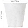 Pflanzgefäß, Übertopf mit Ornamenten, Metalldeko Weiß, Grau Ø20,5cm H19,5cm | Floristik24.de