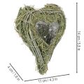 Deko Herz aus Naturgras mit Folie Einsatz 14cm 2St | Floristik24.de