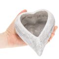 Dekoschale Herzform grau Kleine Pflanzschale Herz 19cm | Floristik24.de