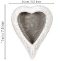 Dekoschale Herzform grau Kleine Pflanzschale Herz 19cm | Floristik24.de
