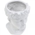 Pflanzkopf Büste Frau Weiß Keramik Vase Blumentopf H22,5cm