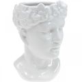 Pflanzkopf Büste Frau Weiß Keramik Vase Blumentopf H22,5cm