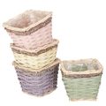 Floristik24 Pflanzkorb quadratisch mit Folie Dekorativer Übertopf 14cm 4St