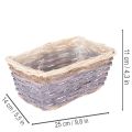 Pflanzkorb rechteckig mit Folie Dekokorb Pflanzgefäß 25cm 4St | Floristik24.de
