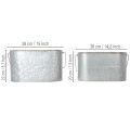 Pflanzschale mit Henkel, Metalltopf, Pflanzgefäß Silbern, Braun H22/20cm L42/40cm 2er-Set | Floristik24.de