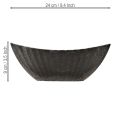 Pflanzschale mit Rillen Pflanzschiffchen Anthrazit 24cm | Floristik24.de