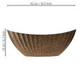 Pflanzschale mit Rillen oval Anthrazit Gold 41,5×16×16cm | Floristik24.de